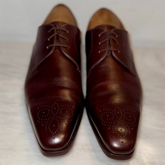 Magnanni Reko Medallion Toe Derby Shoes Brown Leather 11.5M Made in Spain-20420 main image 10